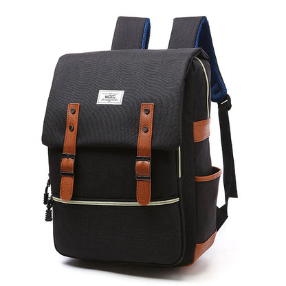 Vintage Männer Frauen Canvas Rucksäcke Schultaschen für Teenager Mädchen Laptop Rucksack mit USB-Lade Mode Reise 