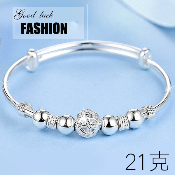 3 Style New silver Color Lucky Charm Bracelet Cuff Bracelets For Women Bangles Fashion Jewelry