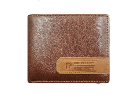 Cartera corta de piel de vaca para hombre de moda
