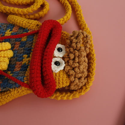 Bolso bandolera con boca de salchicha tejida artificialmente