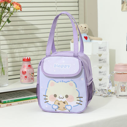 Bolsa de almuerzo portátil aislante original con bolsillo para llevar en la mano