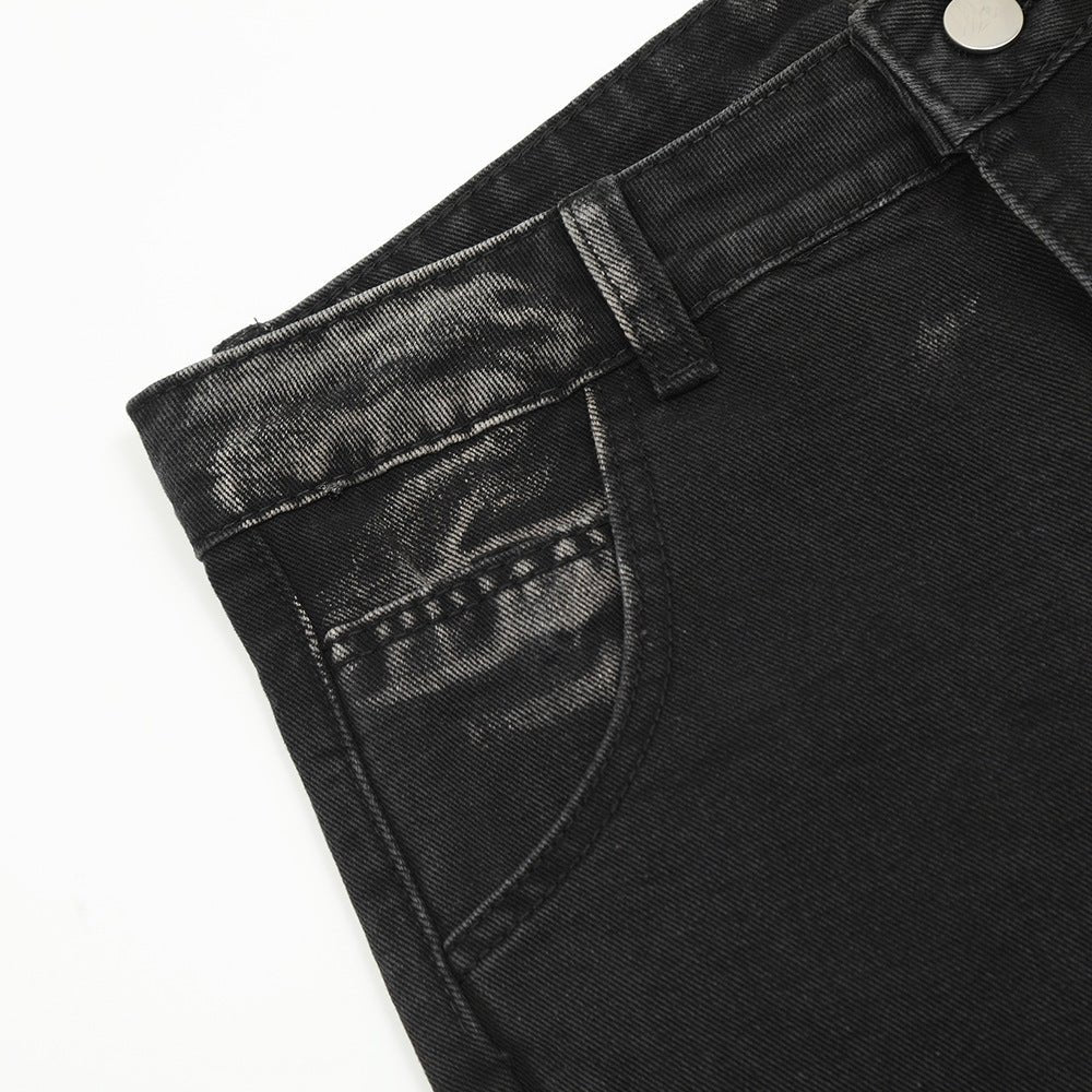 Fashion Loose Denim Bootcut Pants Men - BAGMODA