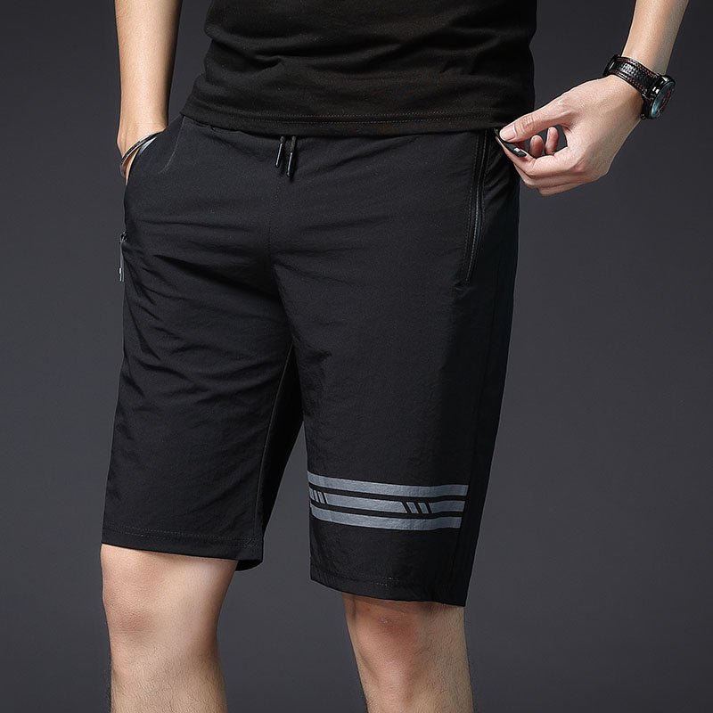 Zipper pocket short quick drying stretch pants for men - BAGMODA