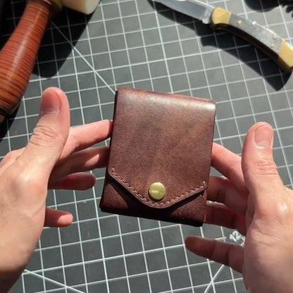 Cartera retro para hombre, diseño creativo, tarjetero y bolígrafo.