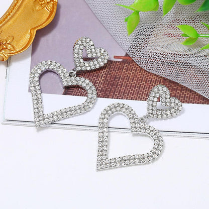 Pendientes de diamantes de imitación con borlas de flores y mariposas