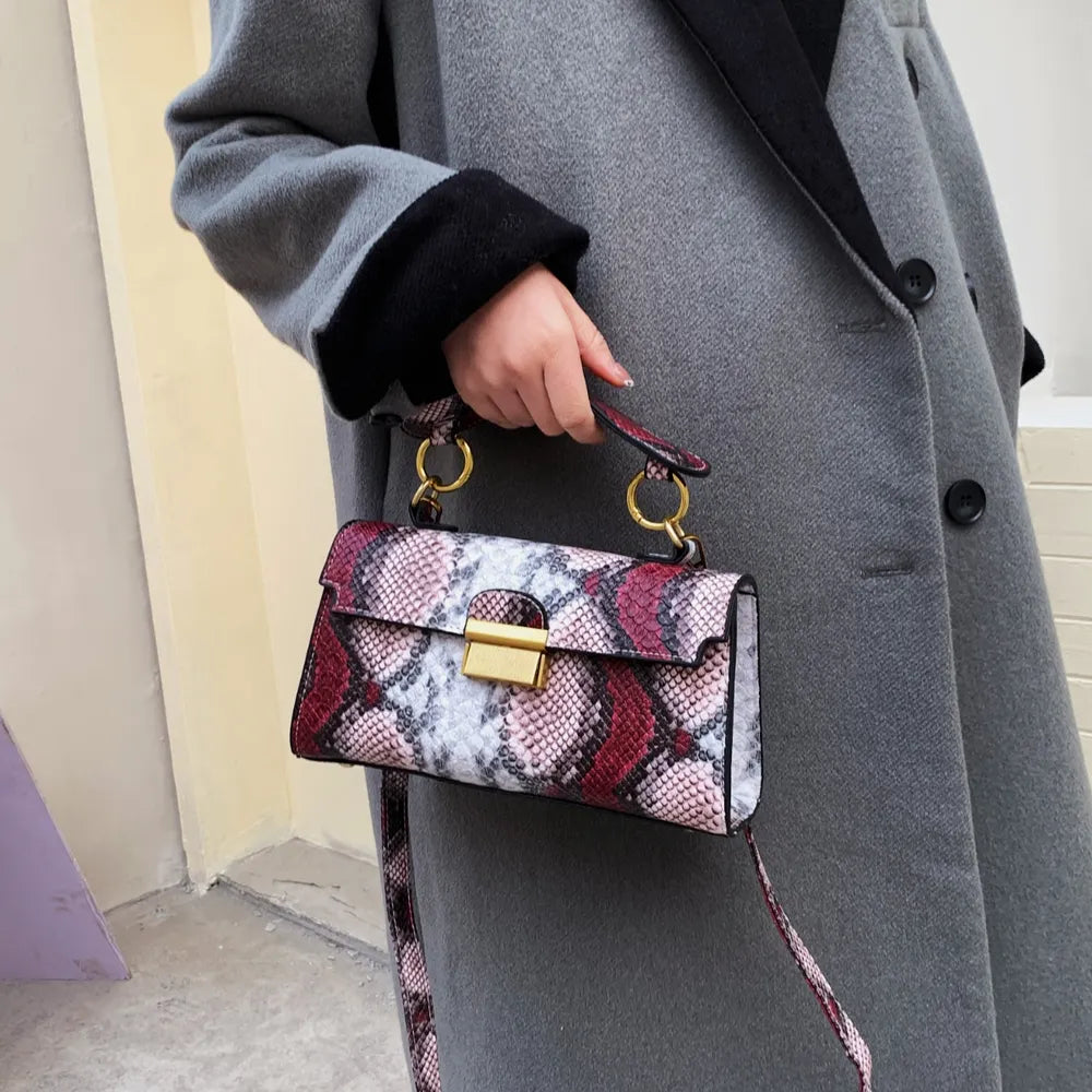 Vivid Charm Snakeskin Bag