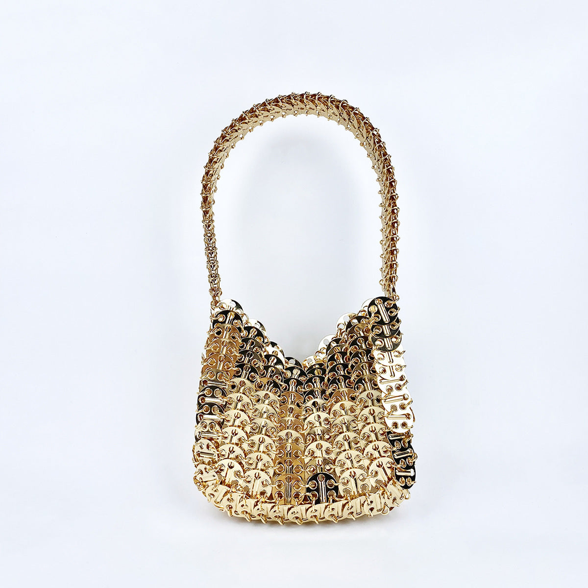 Silver Paillette Portable Handmade Bag High Texture