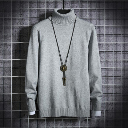 Turtleneck Sweater Men's Simple Solid Color Men's Large Size Pullover