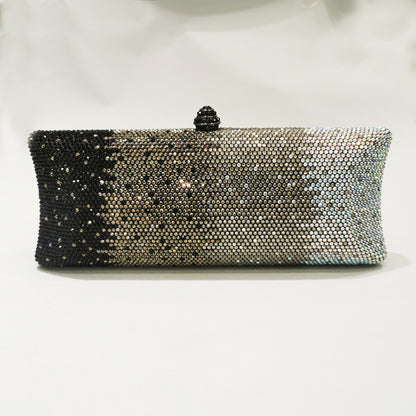 Damen-Clutch mit Farbverlauf und Strasssteinen, Umhängetasche