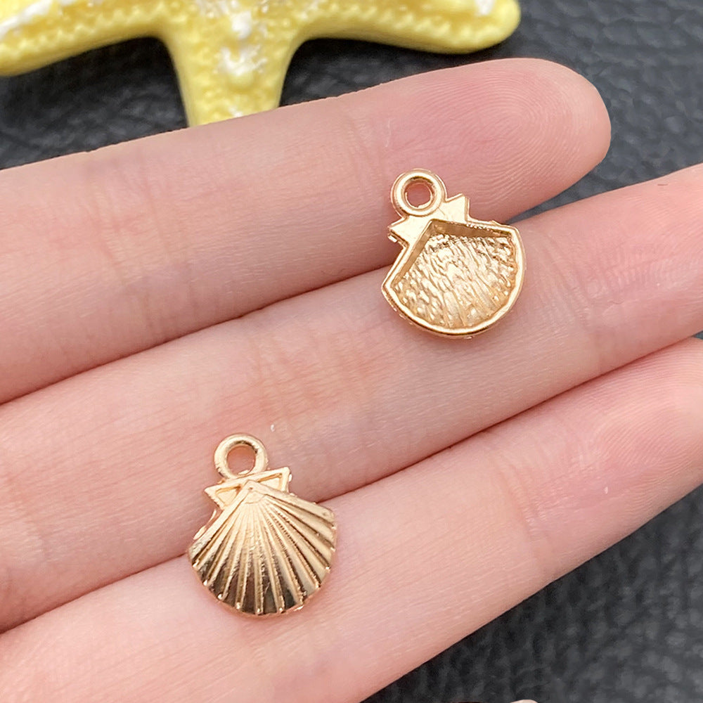 Gold Marine Life Starfish Conch Alloy Pendant DIY Bracelet Earring Ornament Pendant