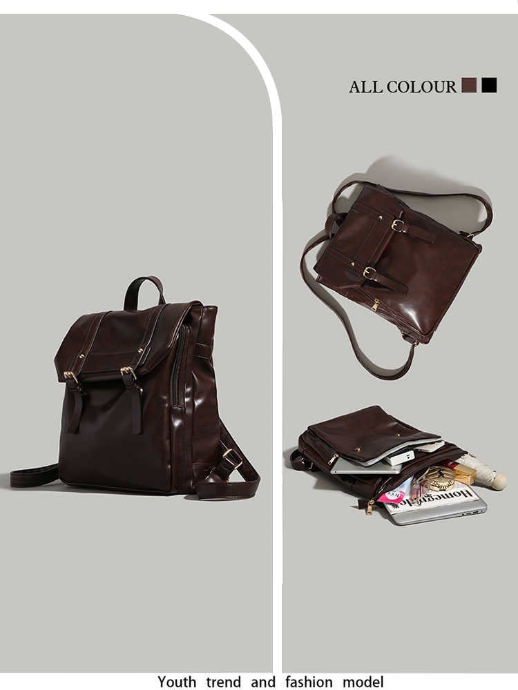 Leather Large Capacity Computer Backpack