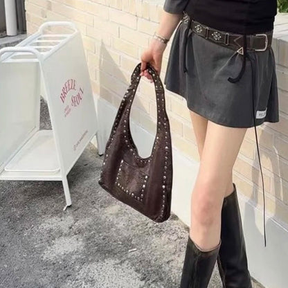 Retro Nieten Schulter Unterarm Tasche
