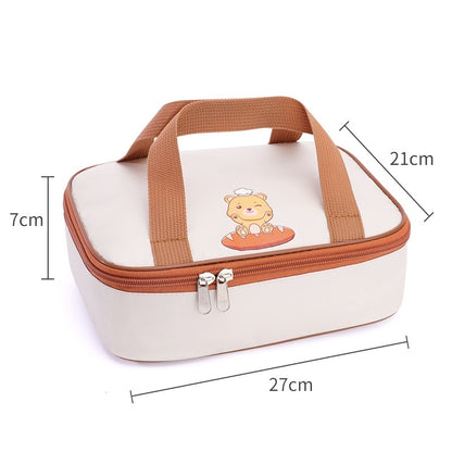 Bolsa de almuerzo comercial portátil con aislamiento térmico para niños, de tela Oxford