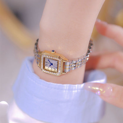 Reloj de acero inoxidable para mujer, de lujo y asequible.