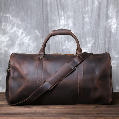 Retro Pferd Leder Tragen Trolley Reisetasche