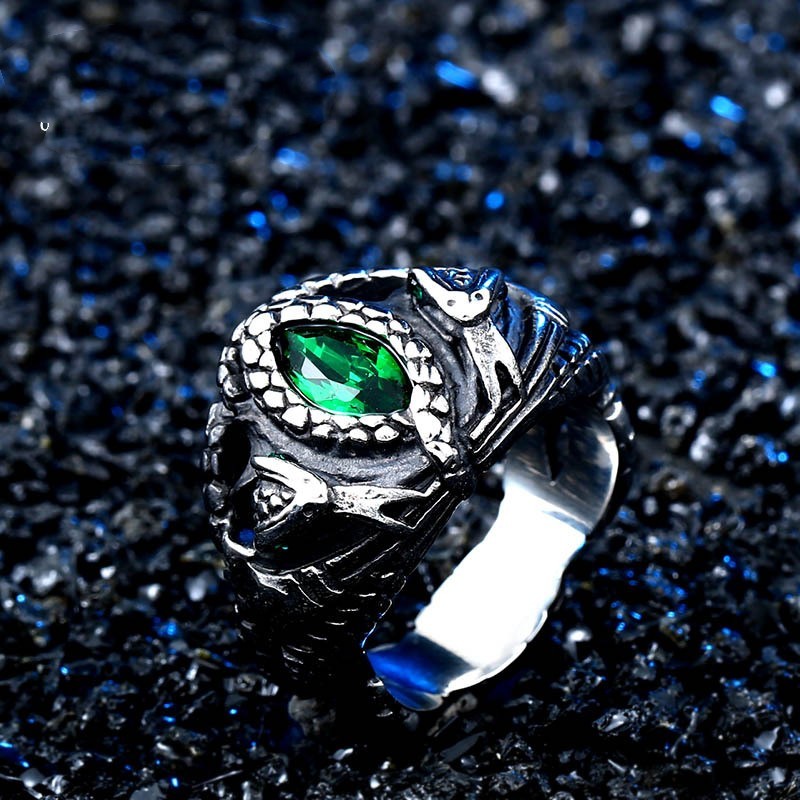 Vintage Animal Snake Shape Stainless Steel Ring For Men