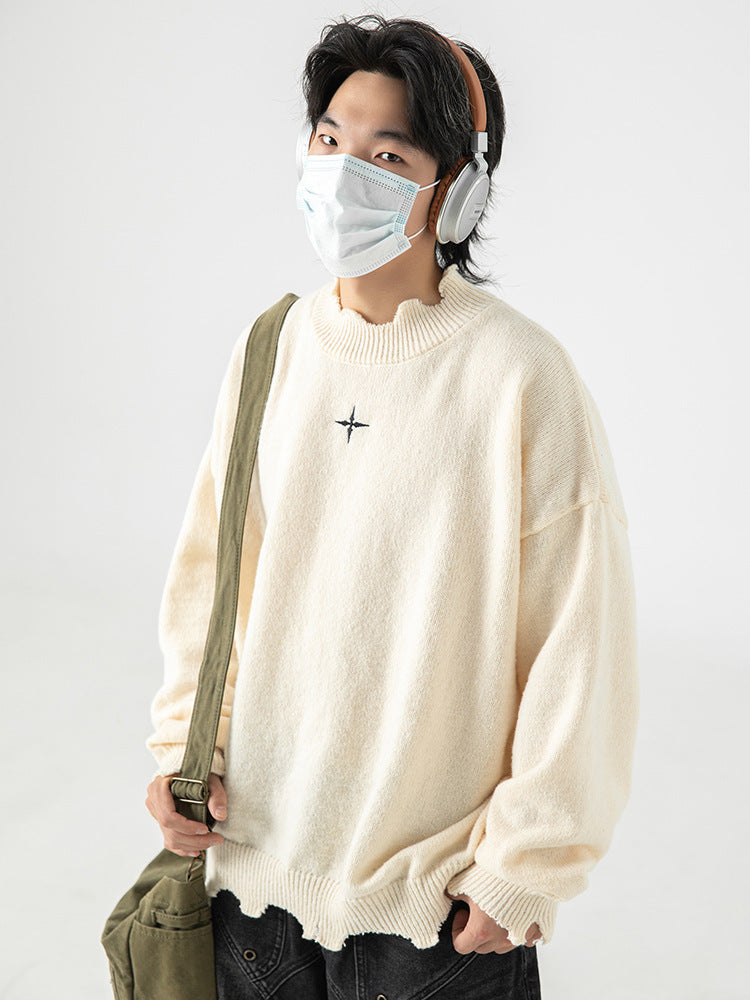 Irregular Raw Hem Sweater Men's And Women's Knitwear