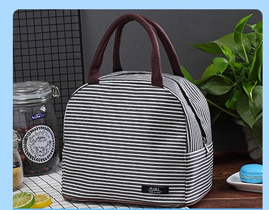 New Oxford cloth striped large insulation lunch bag portable breast milk preservation package insulation camping lunch box package wholesale