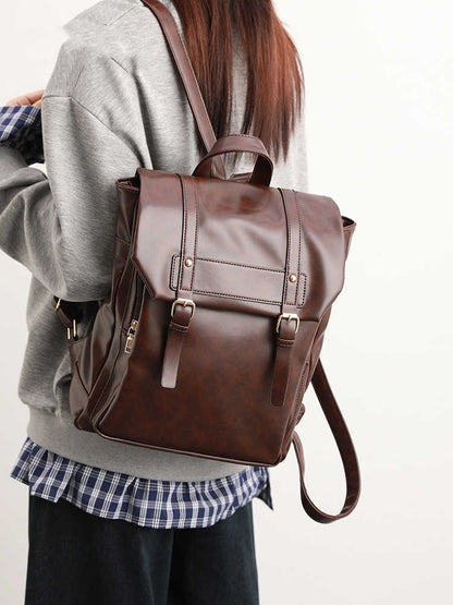 Leather Large Capacity Computer Backpack