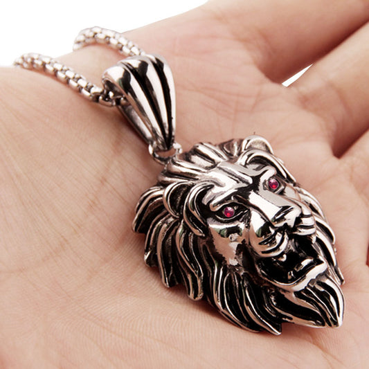 Retro Lion's Head Stainless Steel Domineering Necklace
