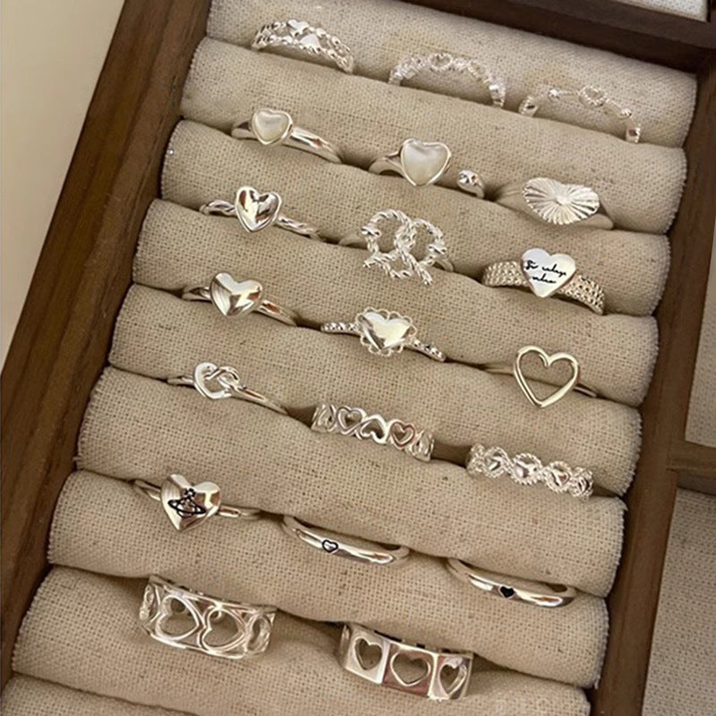 Stylish Adjustable Love Heart-shaped Ring Women