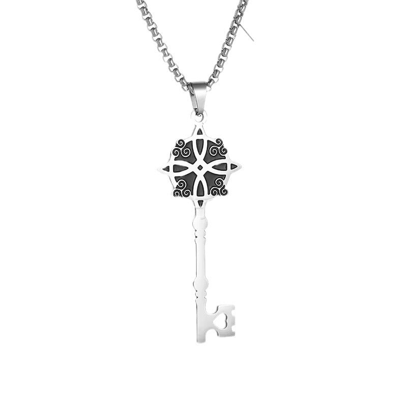 Fashion Key Shape Cross Necklace Charm Chaotian