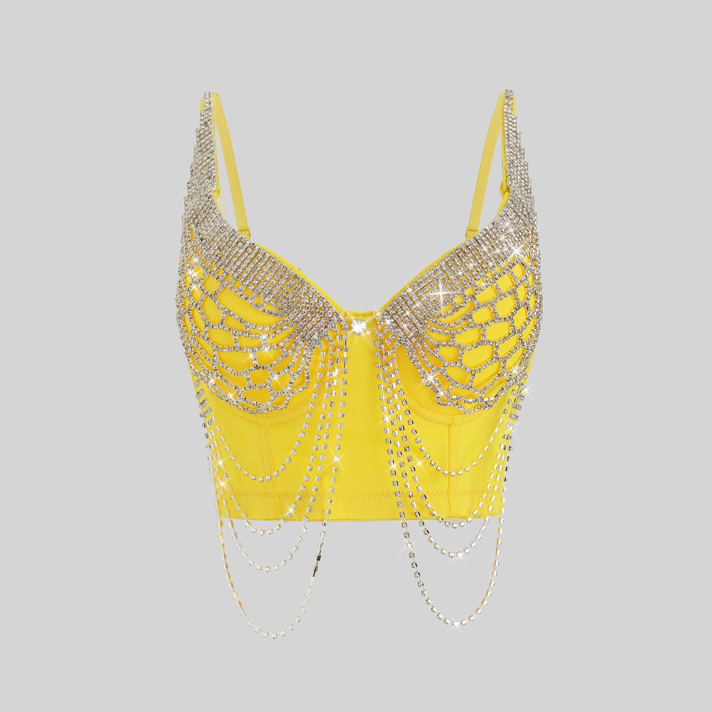 Heavy Beading and Rhinestone Design Backless