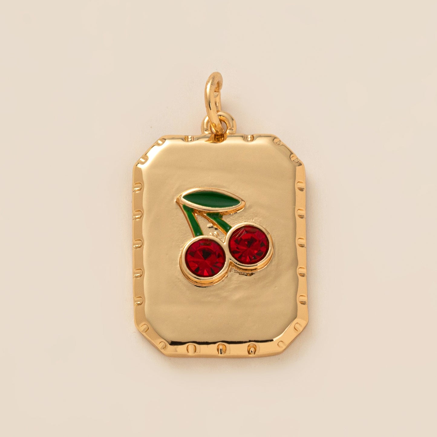 Food Rose Cherry Love Weather Cross Rectangular Pendant