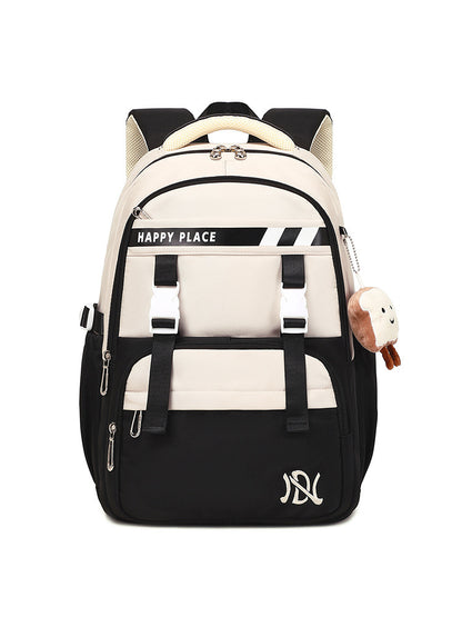 Mochila escolar minimalista de estilo preppy resistente a las manchas