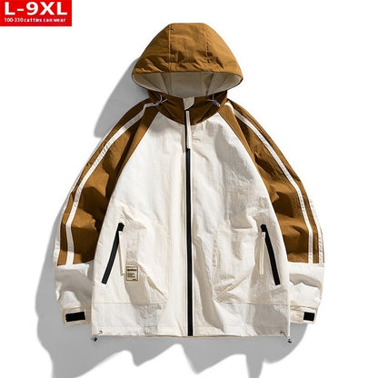 Chaqueta con capucha y bloques de color para hombre