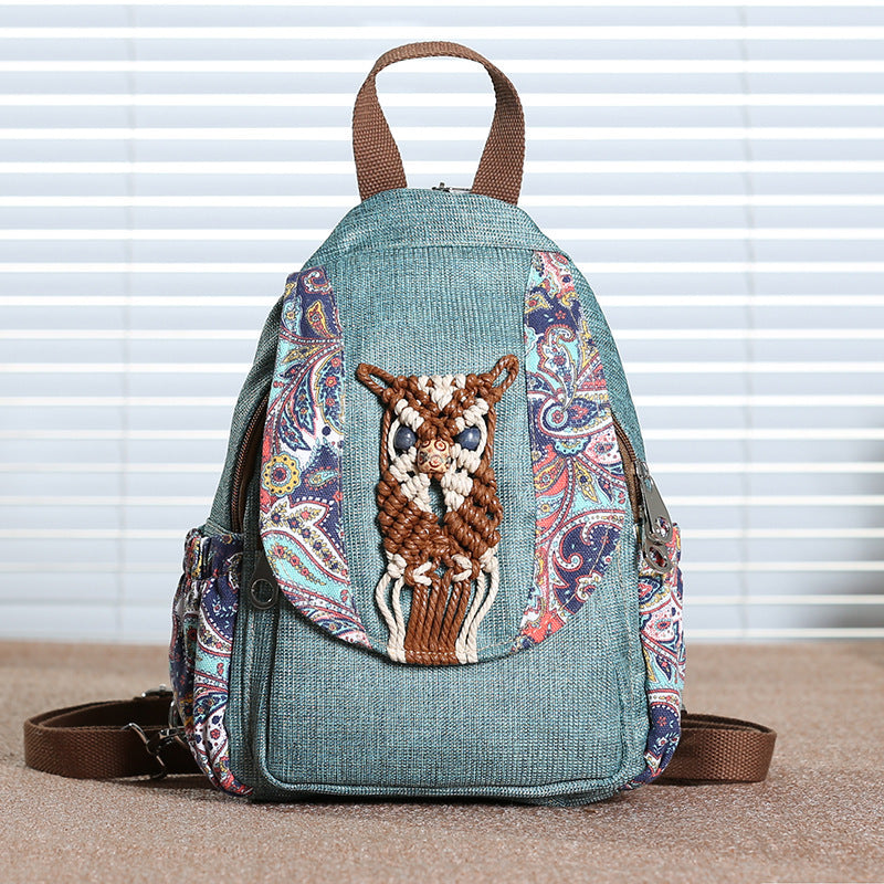 Canvas tassel backpack