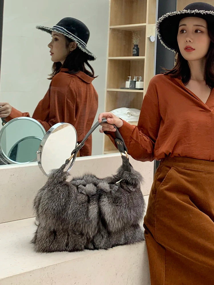 Winter Luxe Fox Fur Tote