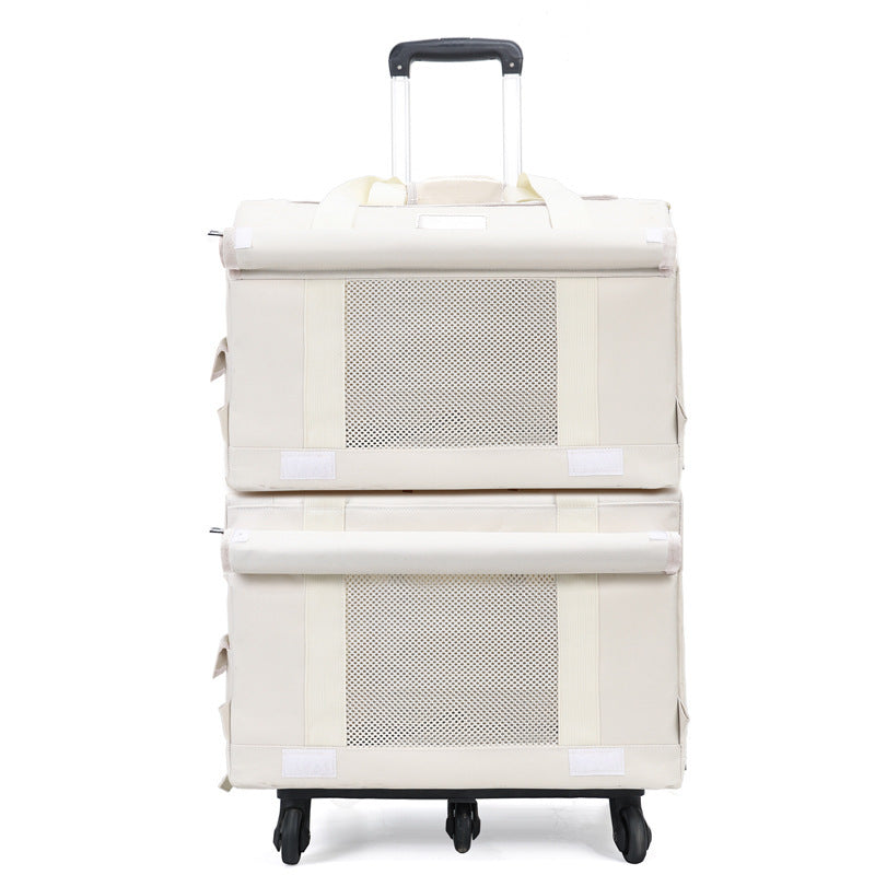 Pet Trolley Double-deck Bus Luggage Cat Bag Portable