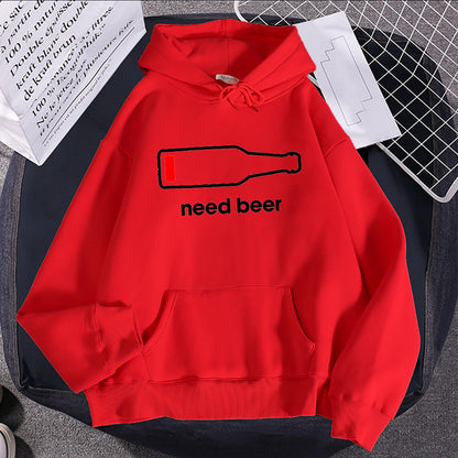 Atmungsaktives, lässiges Damen-Kapuzenpullover-Sweatshirt mit Bier-Print