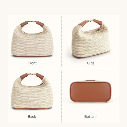 Bolso de hombro informal de paja combinable