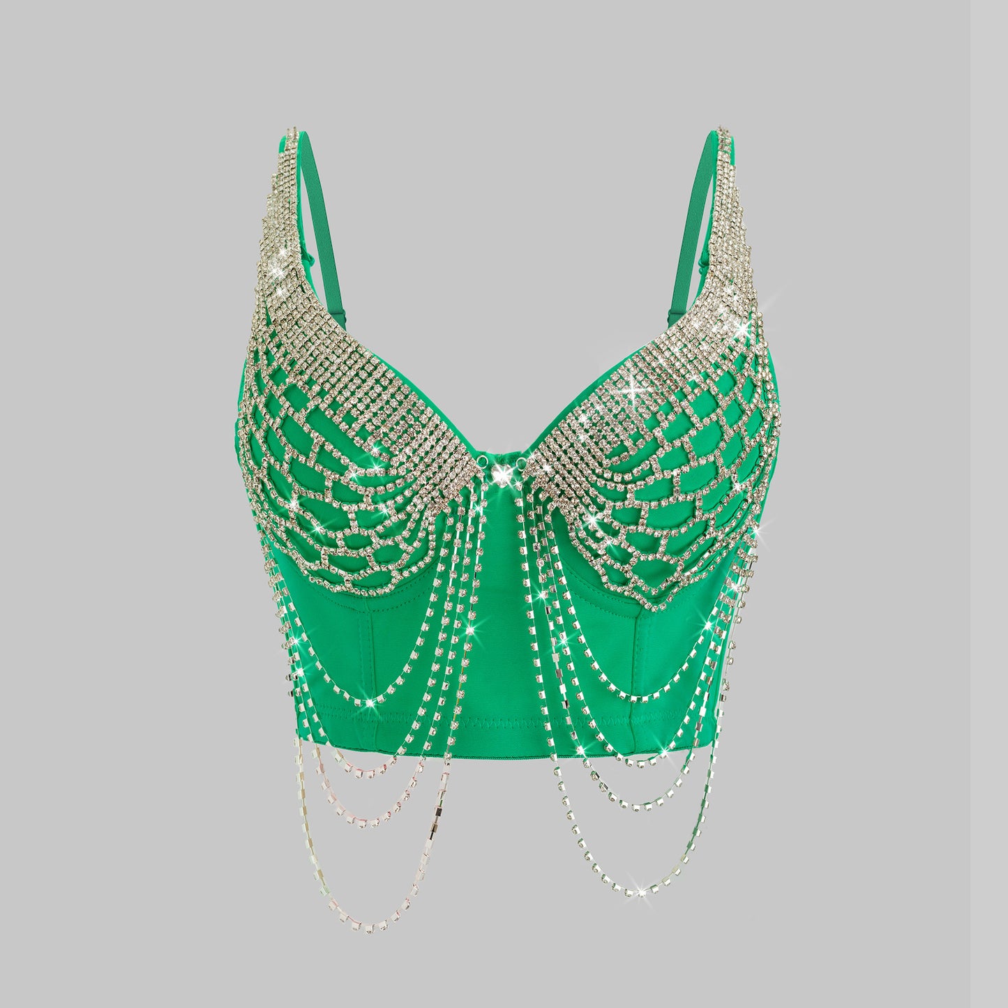 Heavy Beading and Rhinestone Design Backless