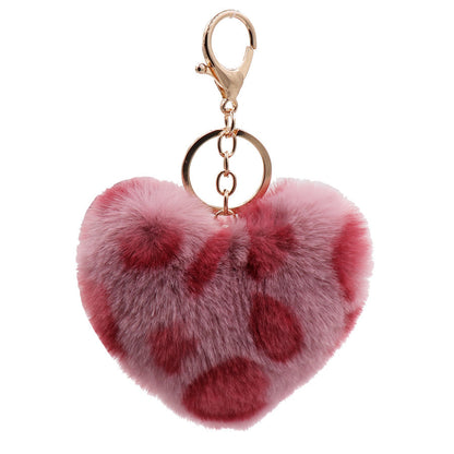 Llavero de corazón de peluche para mujer