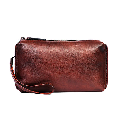 Bolso retro de piel de esqueleto con color frotado a mano