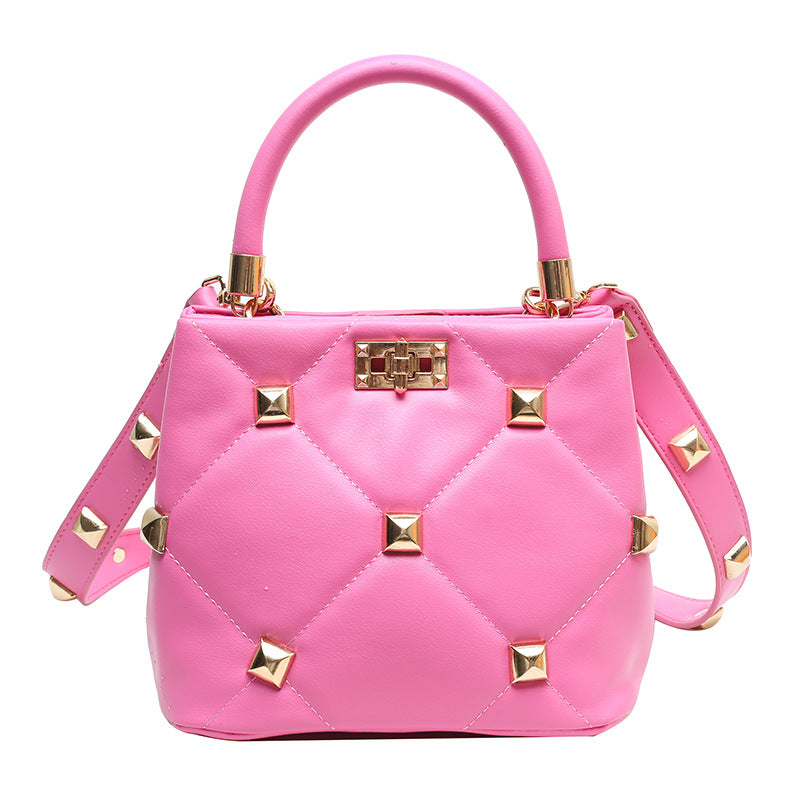 RivetGlow Vertical Bucket Bag