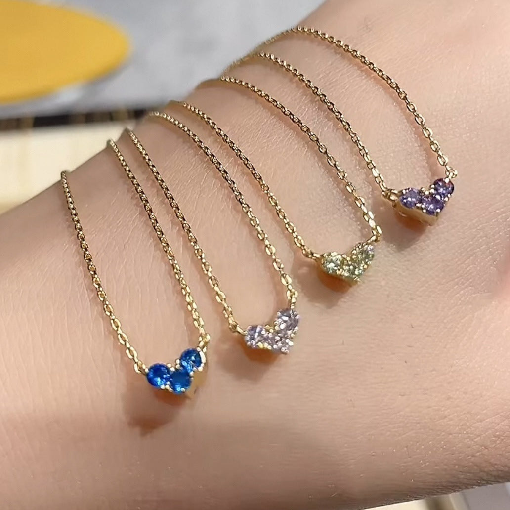 Collar con piedras de nacimiento de amor de enero a diciembre (Nicho)