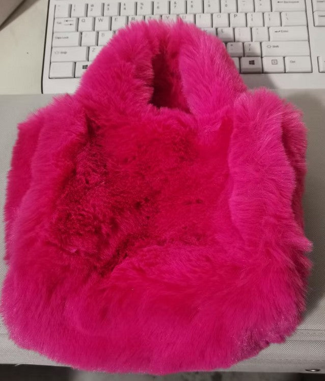 Wintertaschen Kette Plüsch Totes Bag