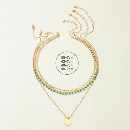 Collar con cuatro gemelos, colgante vintage, joyería para mujer