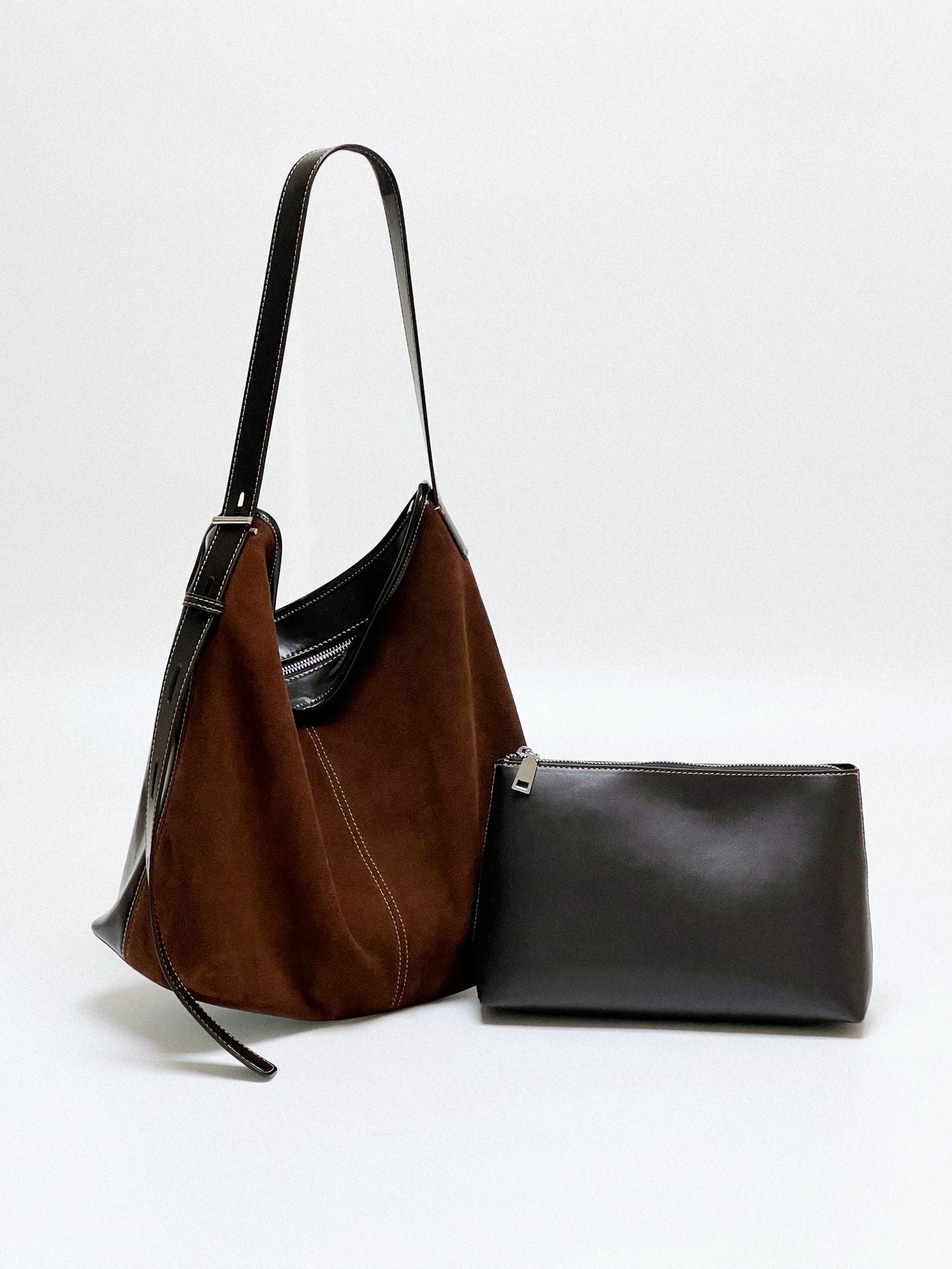 Matte Leather Underarm Commuter Bag