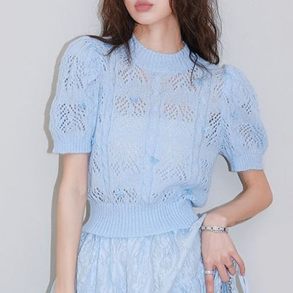 Ropa de verano para mujer, jersey rosa de manga corta