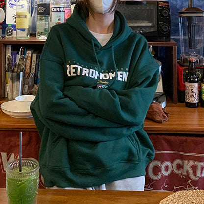 Sudadera con capucha acolchada de terciopelo para mujer