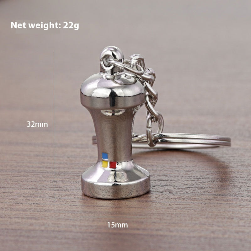 3D Coffee Keychain Metal Car Key Pendant