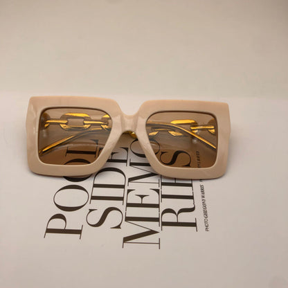 Gafas de sol con cadena cuadrada, gafas de sol retro personalizadas, gafas de sol de moda para mujer