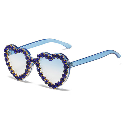 Modische All-Match-Sonnenbrille mit Pfirsichherz für Damen