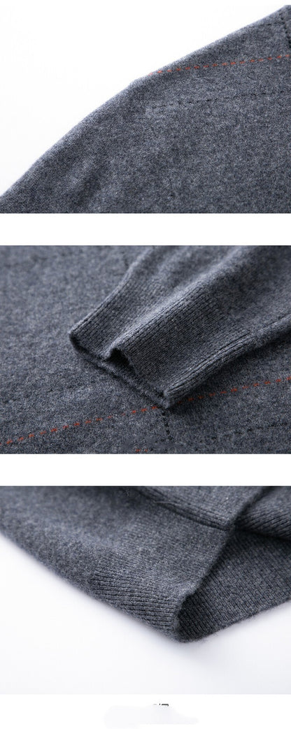 Abrigo de lana pura con cuello semi-alto acolchado para hombre