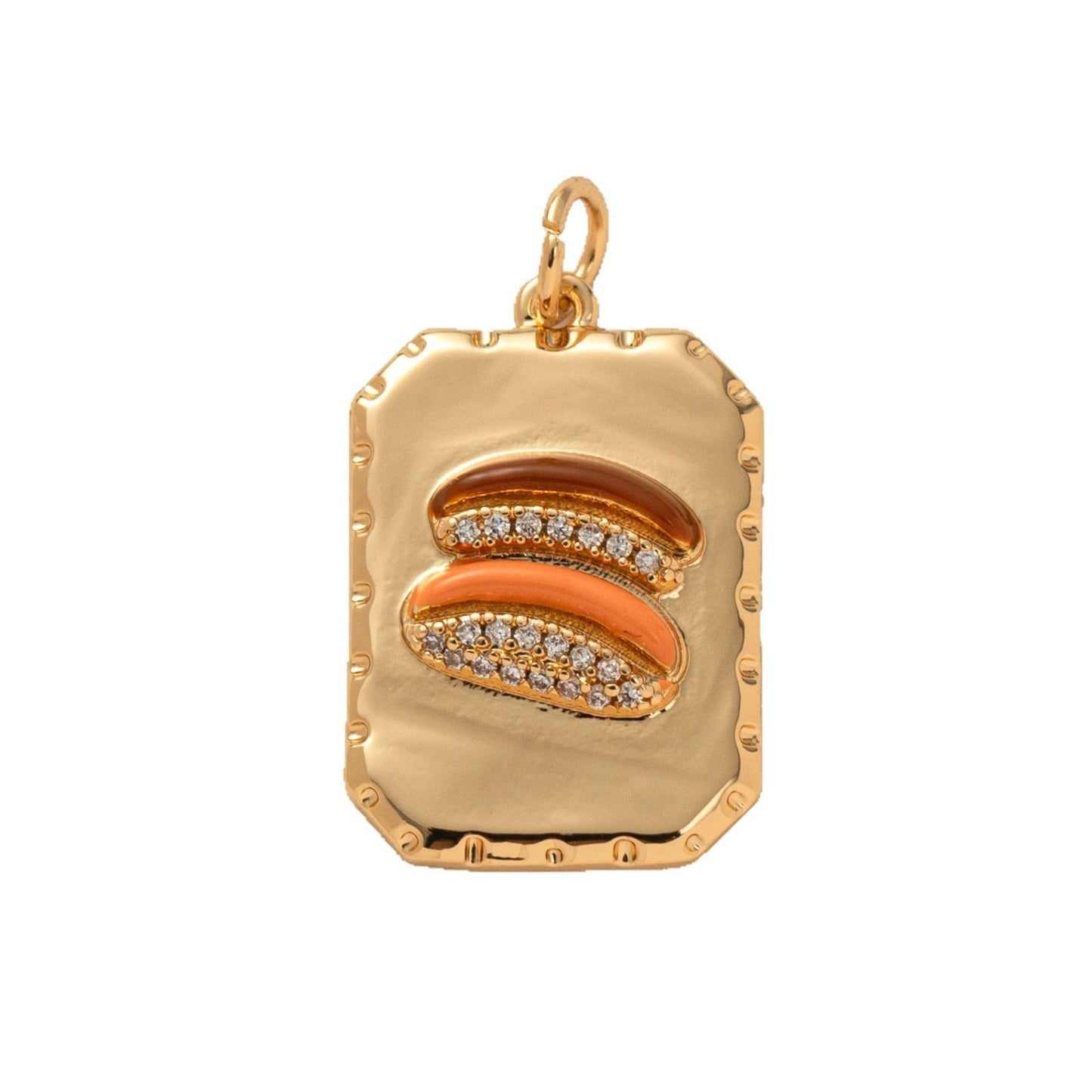 Food Rose Cherry Love Weather Cross Rectangular Pendant